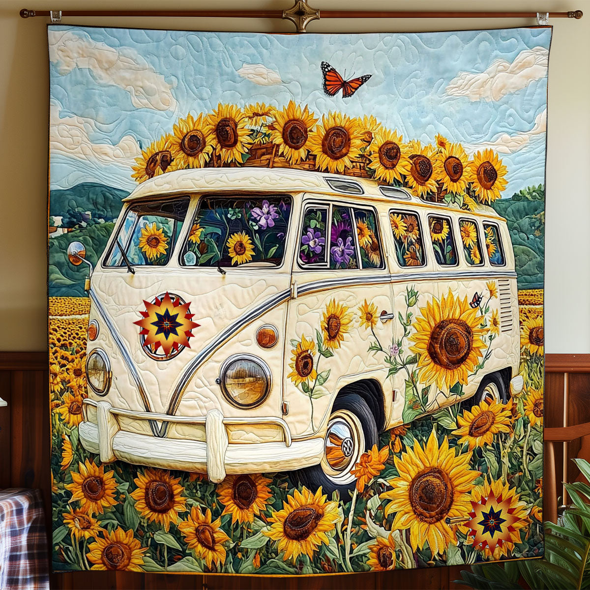 Van Sunflower WY2211023CL Quilt