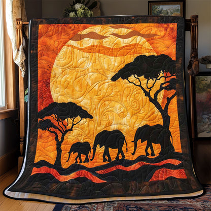 Africa Sunset Elephant WP2108002CL Quilt
