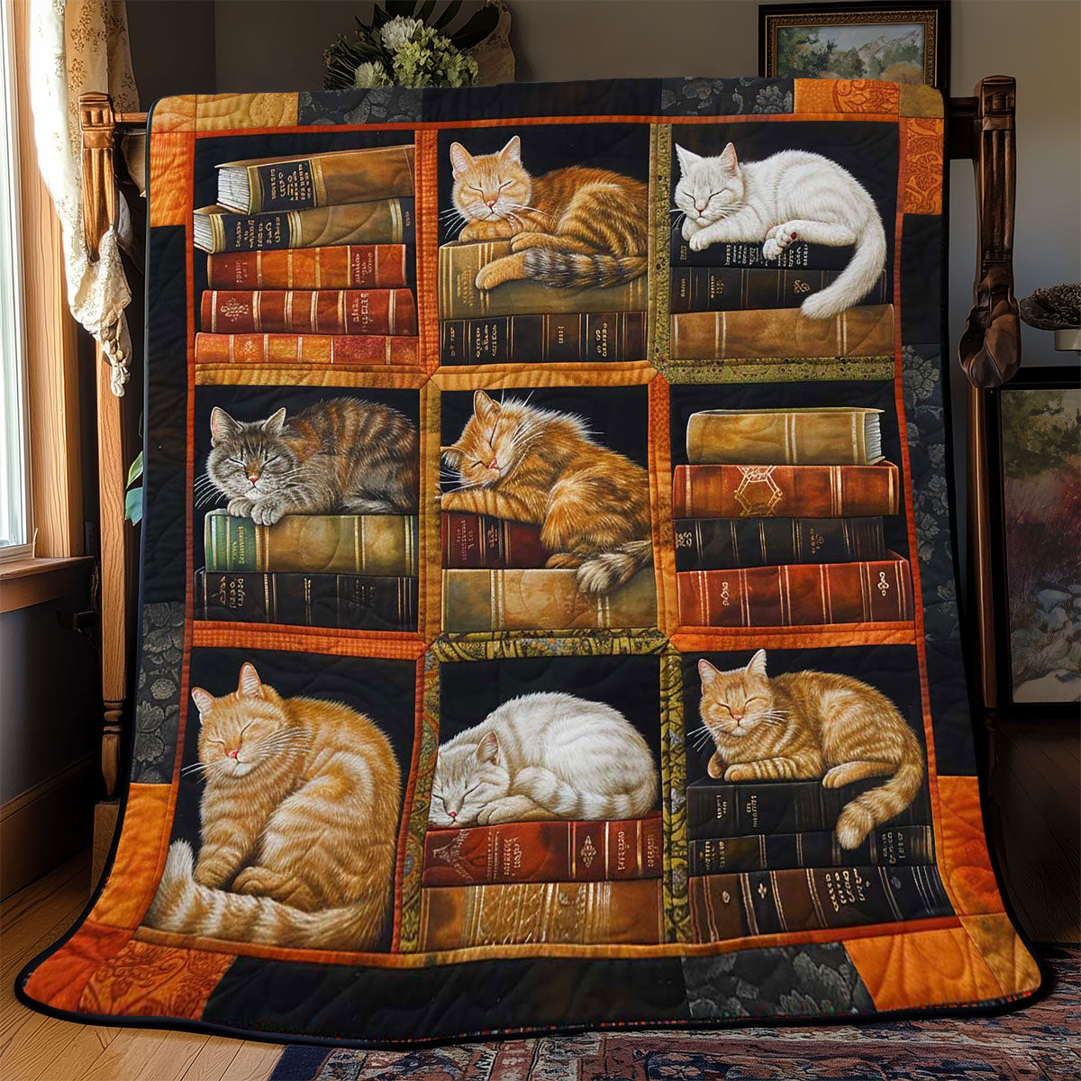 Cats Bookshelf WP2008008CL Quilt