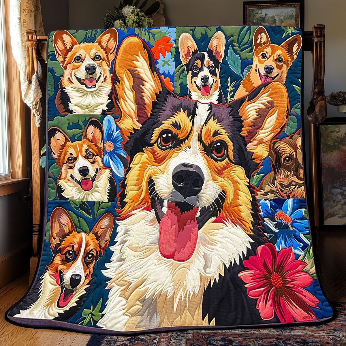 Colorful Corgi Collection WP2008010CL Quilt