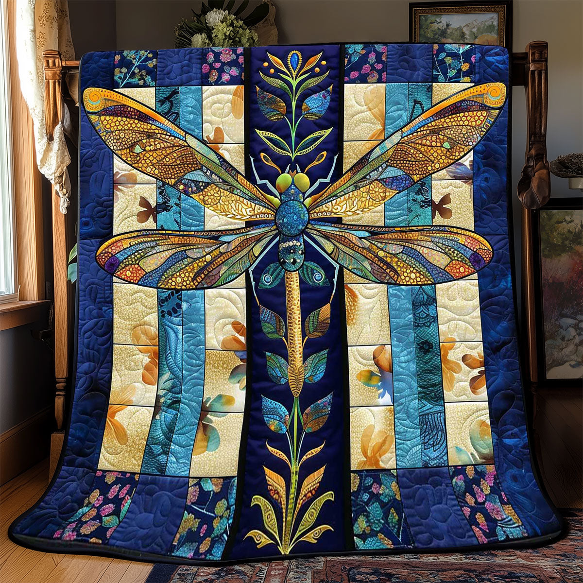 Flower Dragonfly WP2108046CL Quilt