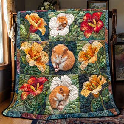 Hamster Sleep In Flowers WP2008029CL Quilt