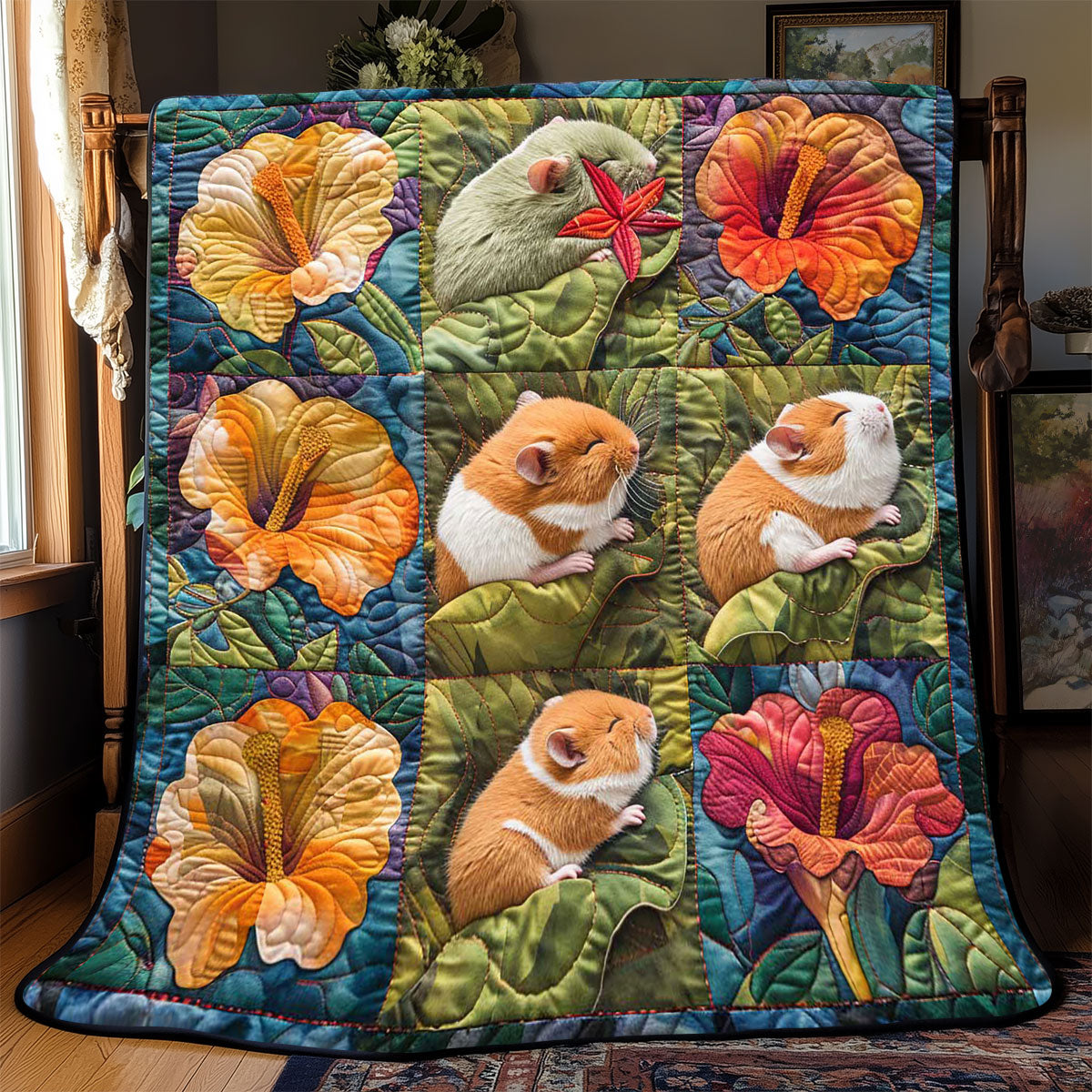 Hamster's Flower House WP2008030CL Quilt