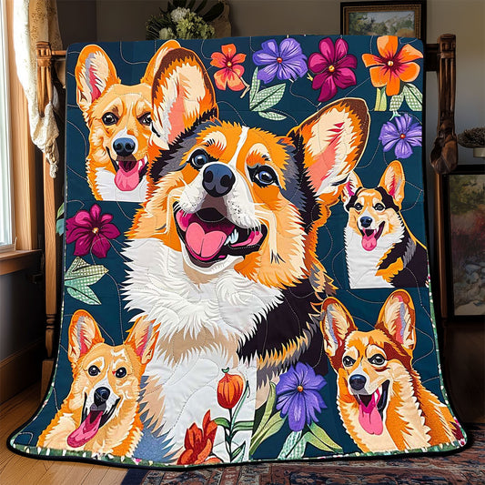 Happy Corgi WP2008031CL Quilt