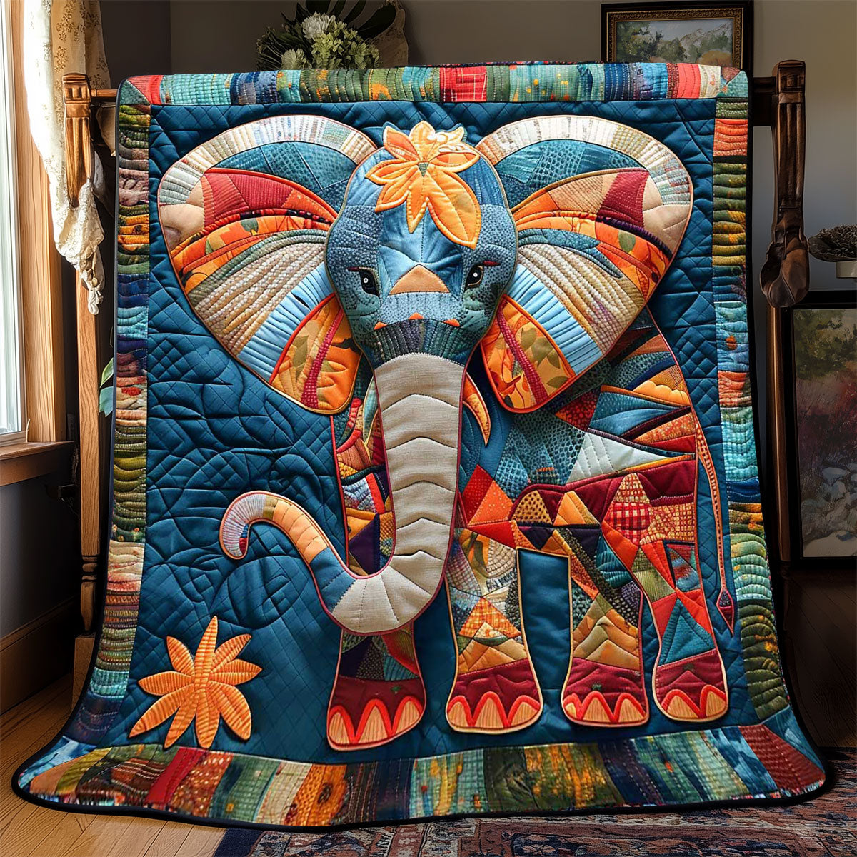 Patchwork Elephant WP2108028CL Quilt