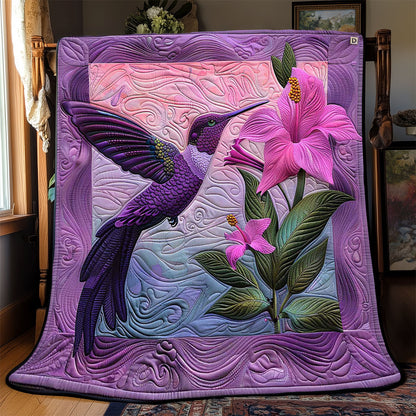 Purple Lily Hummingbird WP2008047CL Quilt