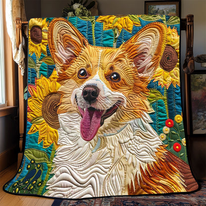 Sunflower Corgi WP2108041CL Quilt