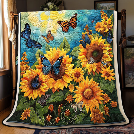 Sunflower Field Butterflies WP2008057CL Quilt