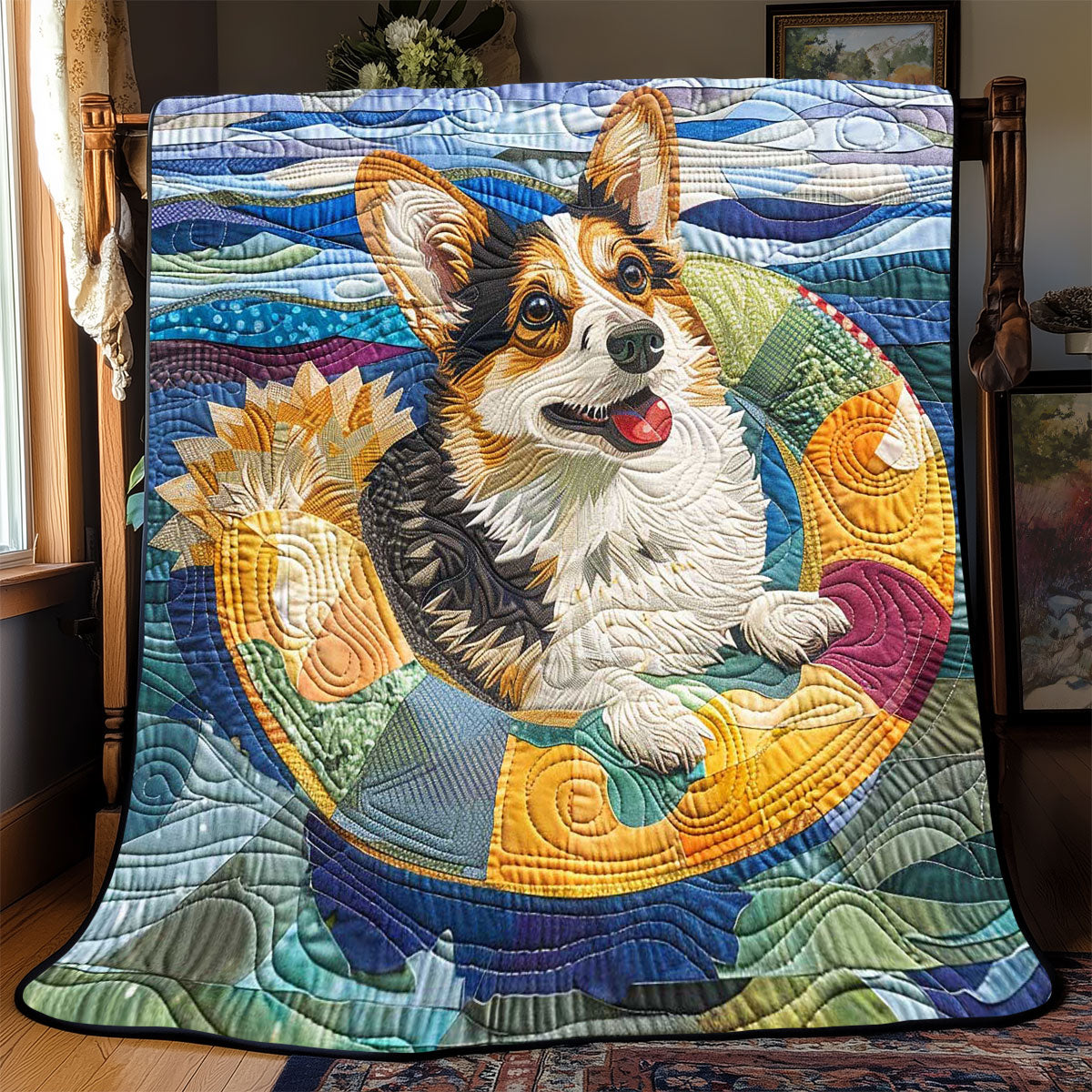 Swimming Corgi WP2108042CL Quilt