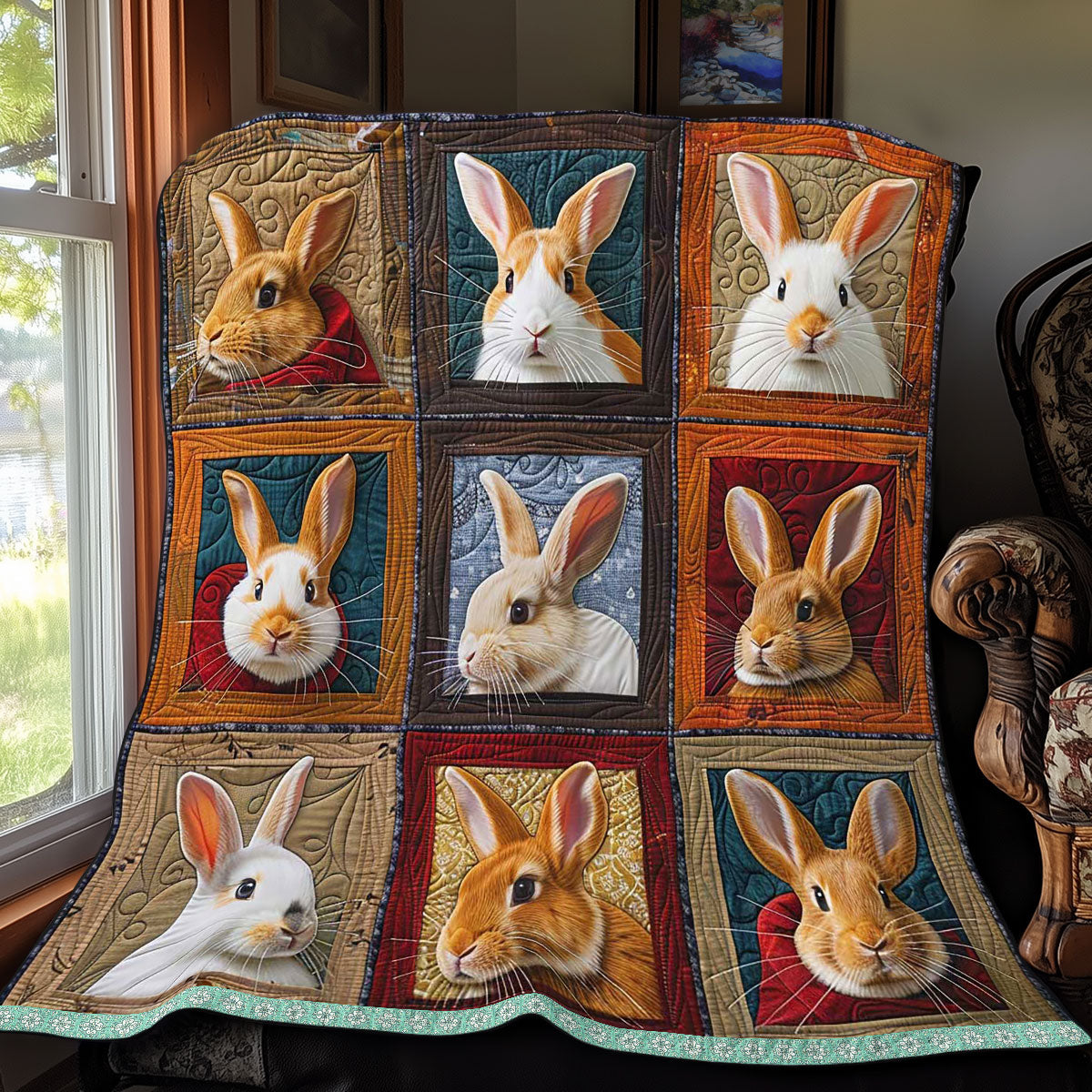 Adorable Bunny Portrait WP3008032CL Quilt