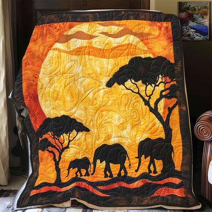Africa Sunset Elephant WP2108002CL Quilt
