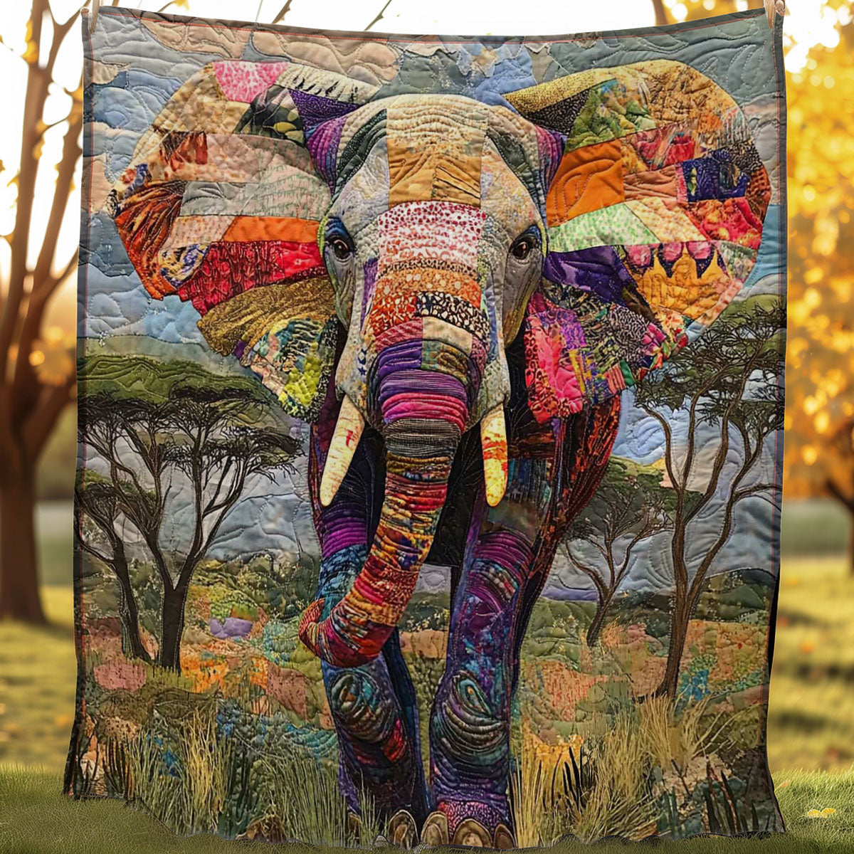 Big ear Elephant Patchwork WP0108039CL Quilt