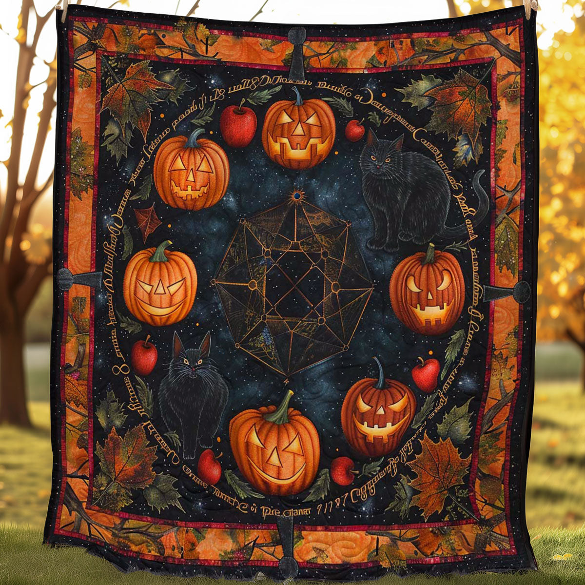 Black Cat Halloween Witch WP0208009CL Quilt