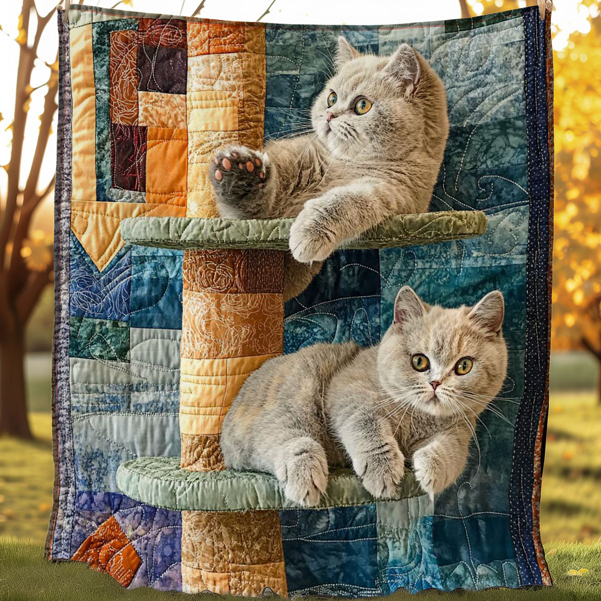 British Cat Playing WP0608014CL Quilt