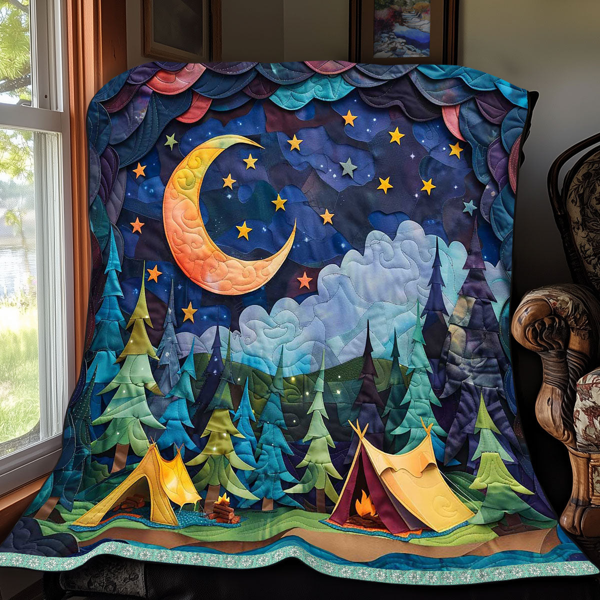 Camping Night Patchwork WP0509005CL Quilt