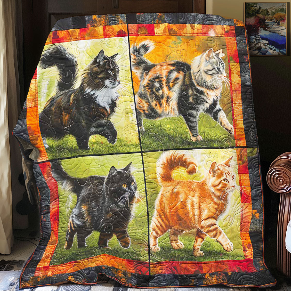 Cat In Garden WP1308059CL Quilt