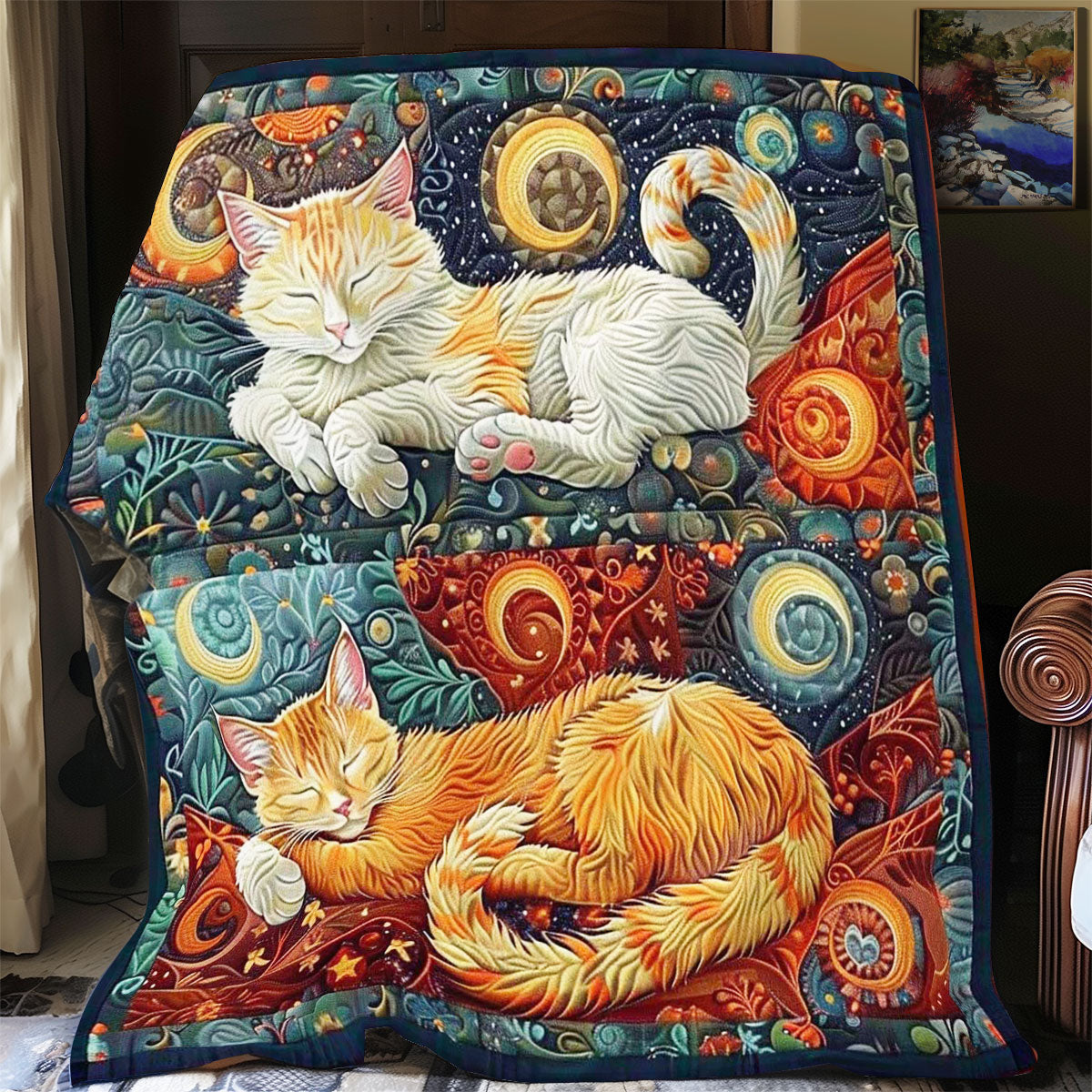 Cats on Moon WP2008009CL Quilt