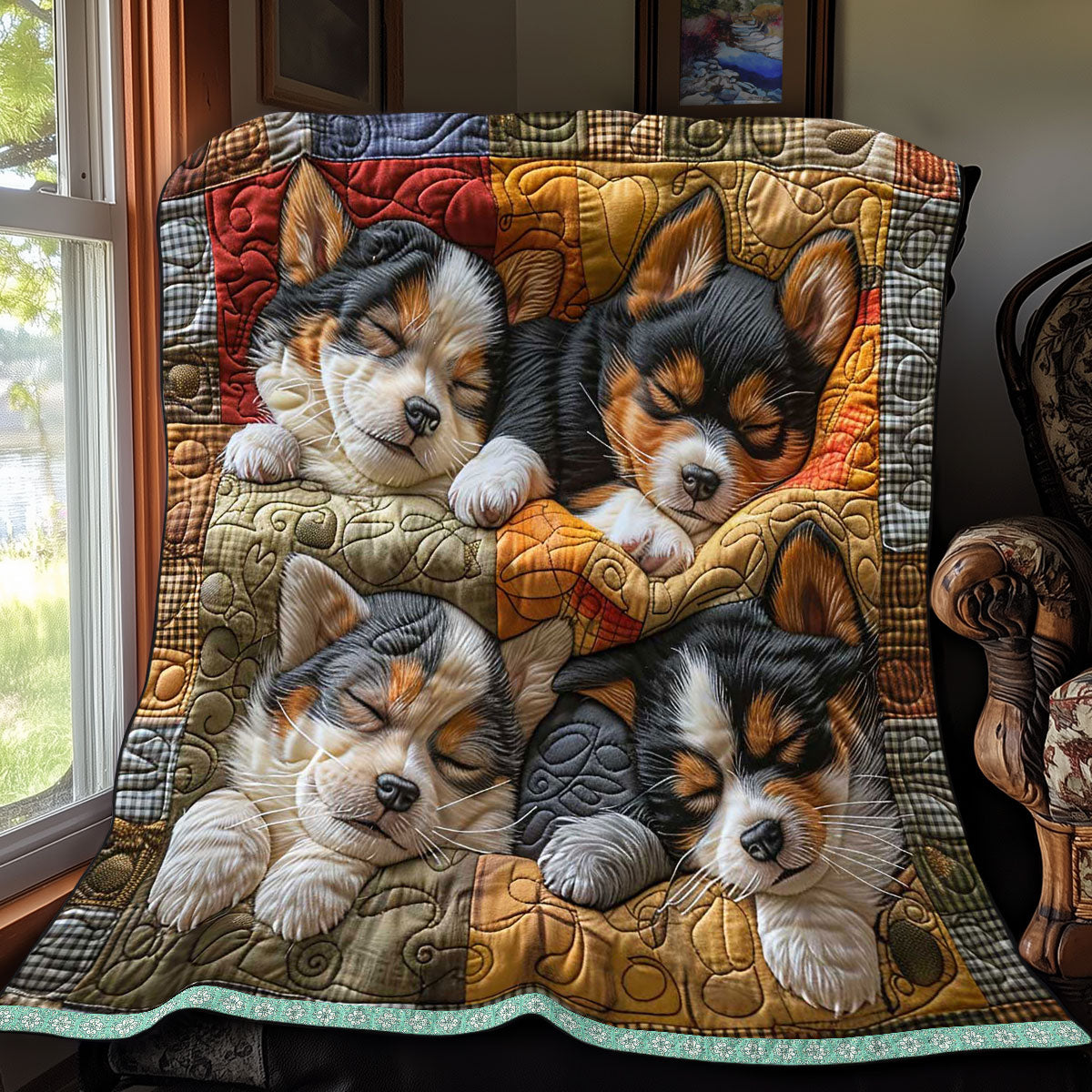 Corgi Family WP0409008CL Quilt