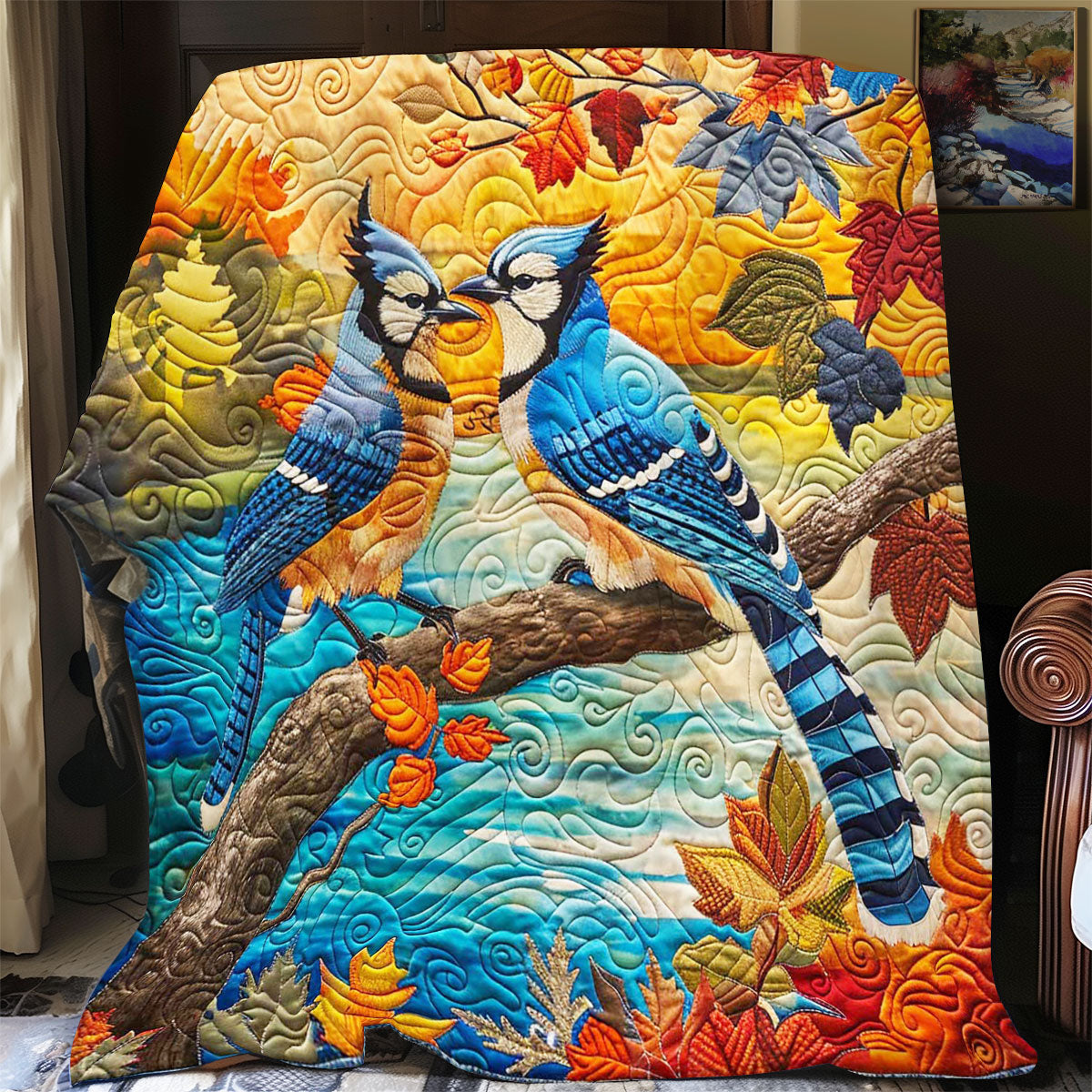 Couple Blue Jay WP2108013CL Quilt