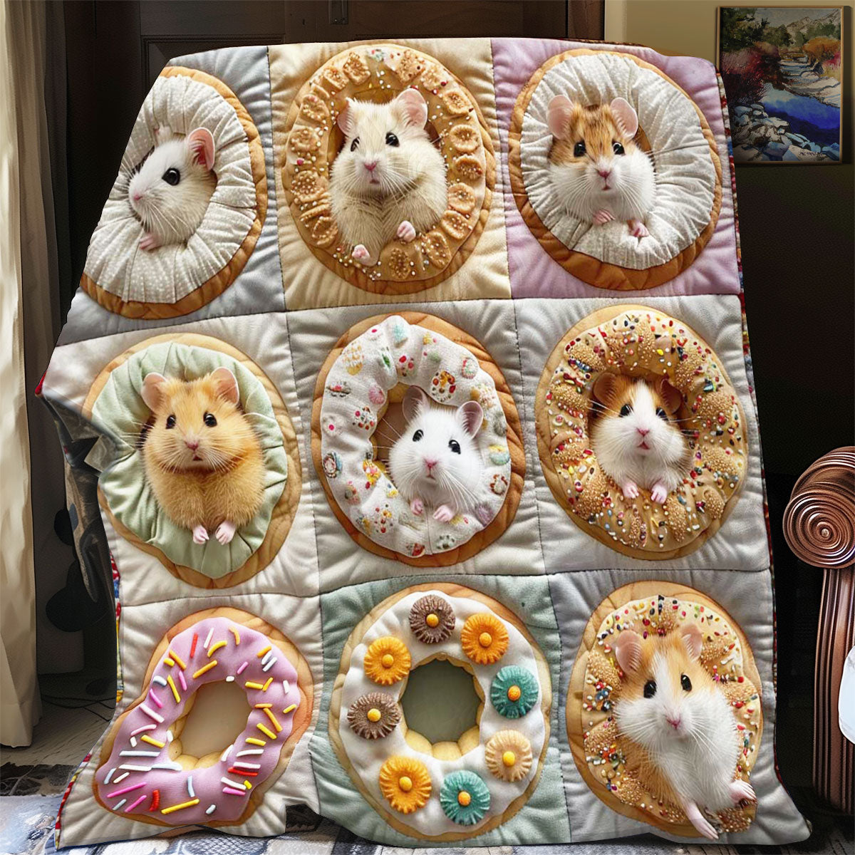 Donuts Hamster Collection WP2008018CL Quilt