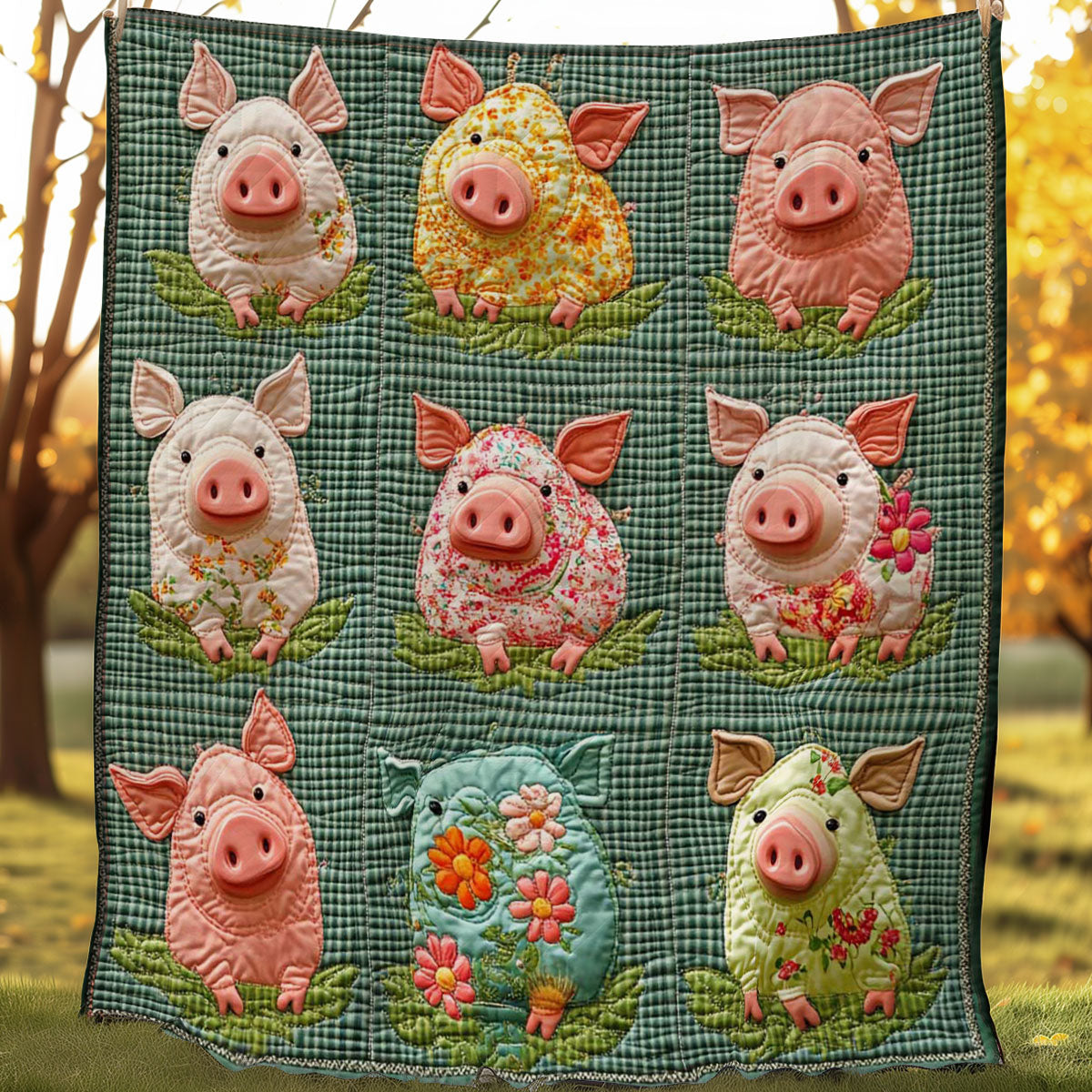 Farm Pig Collection WP0208035CL Quilt