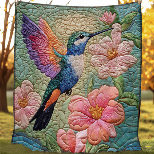 Feeding Hummingbird Flower WP0508023CL Quilt