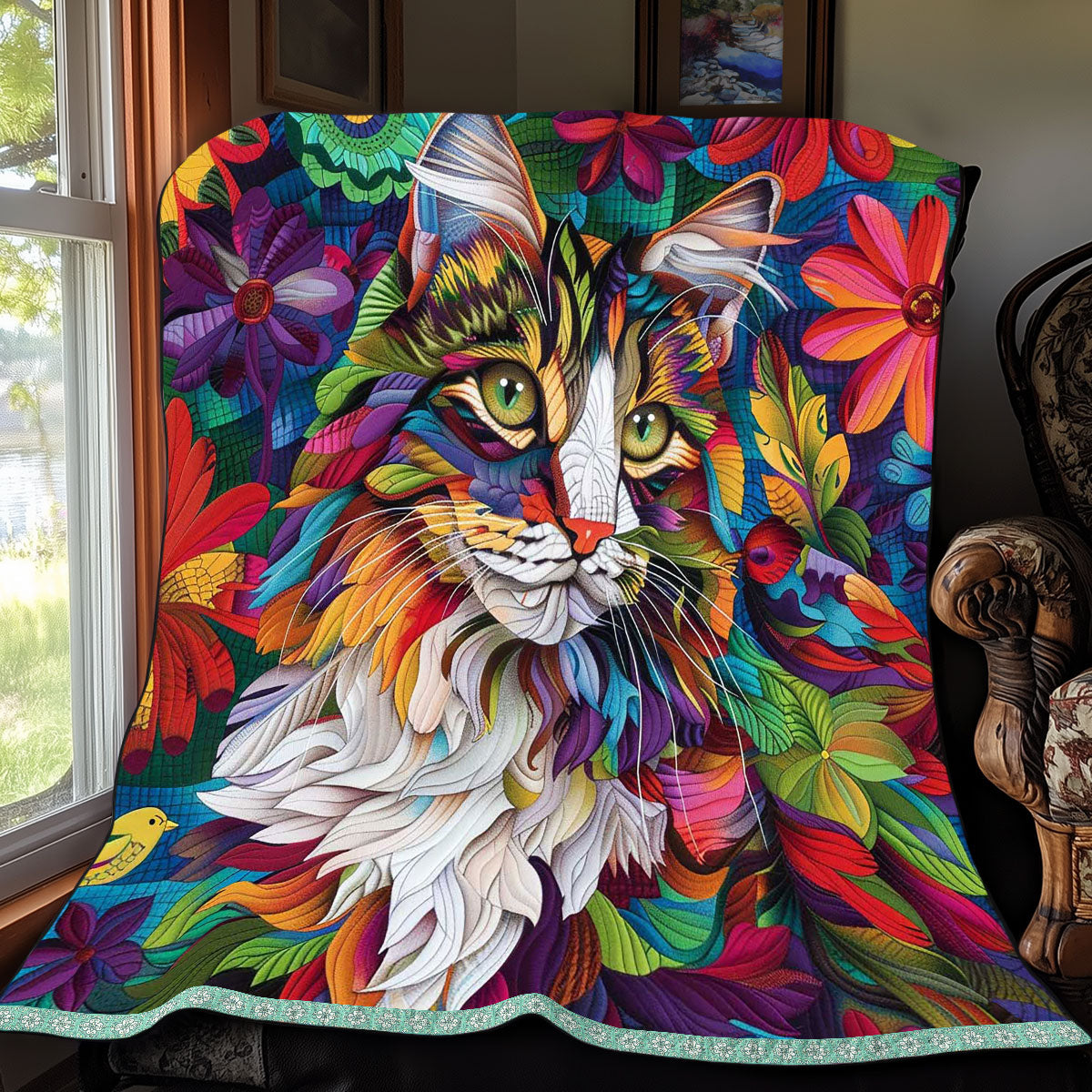 Floral Maine Coon WP0409020CL Quilt