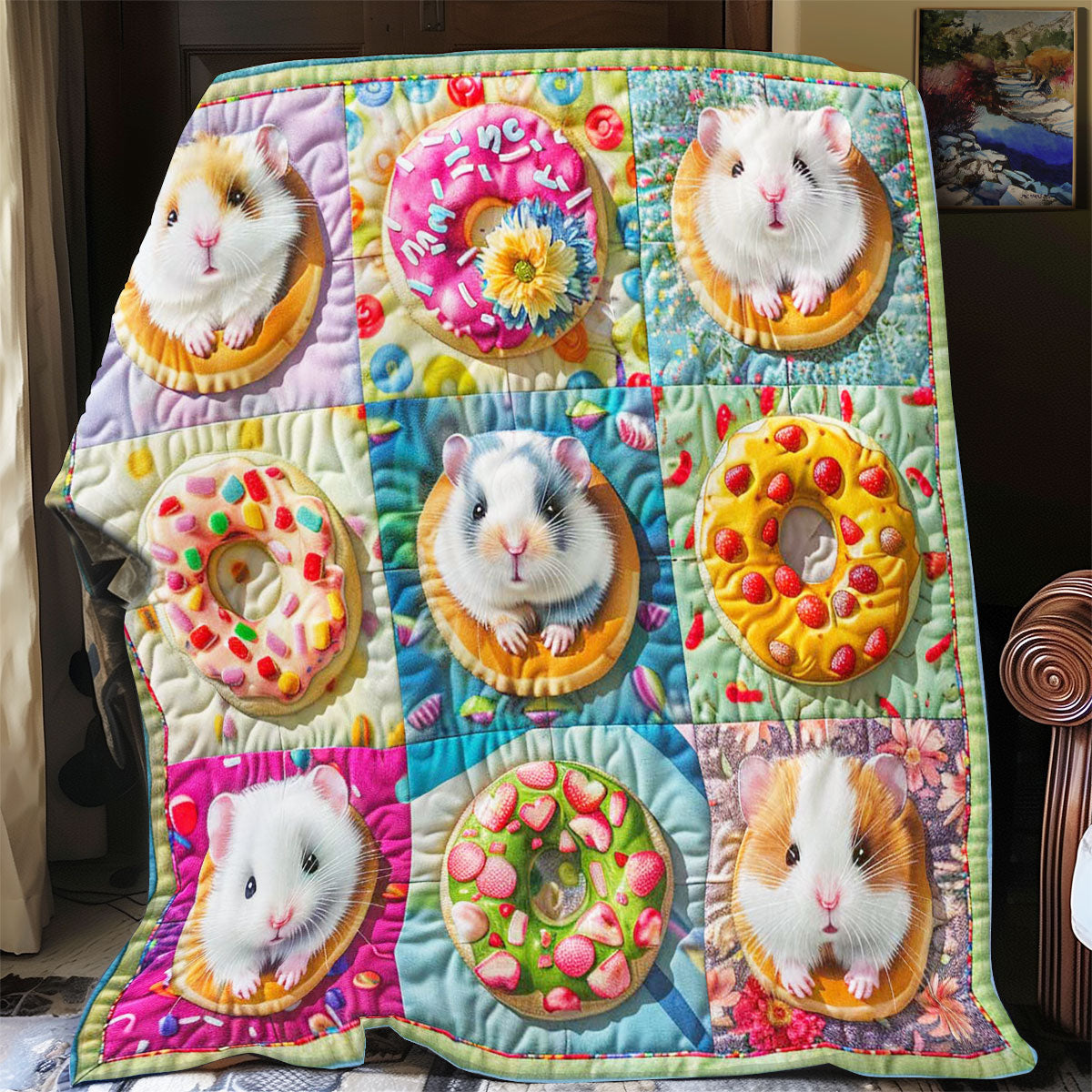 Fruits Donuts Hamsters WP2008023CL Quilt