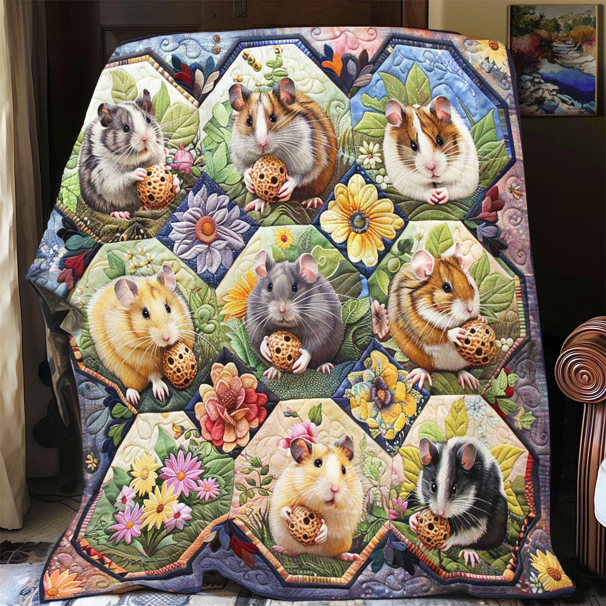 Hexagon Collection Hamster WP2008032CL Quilt