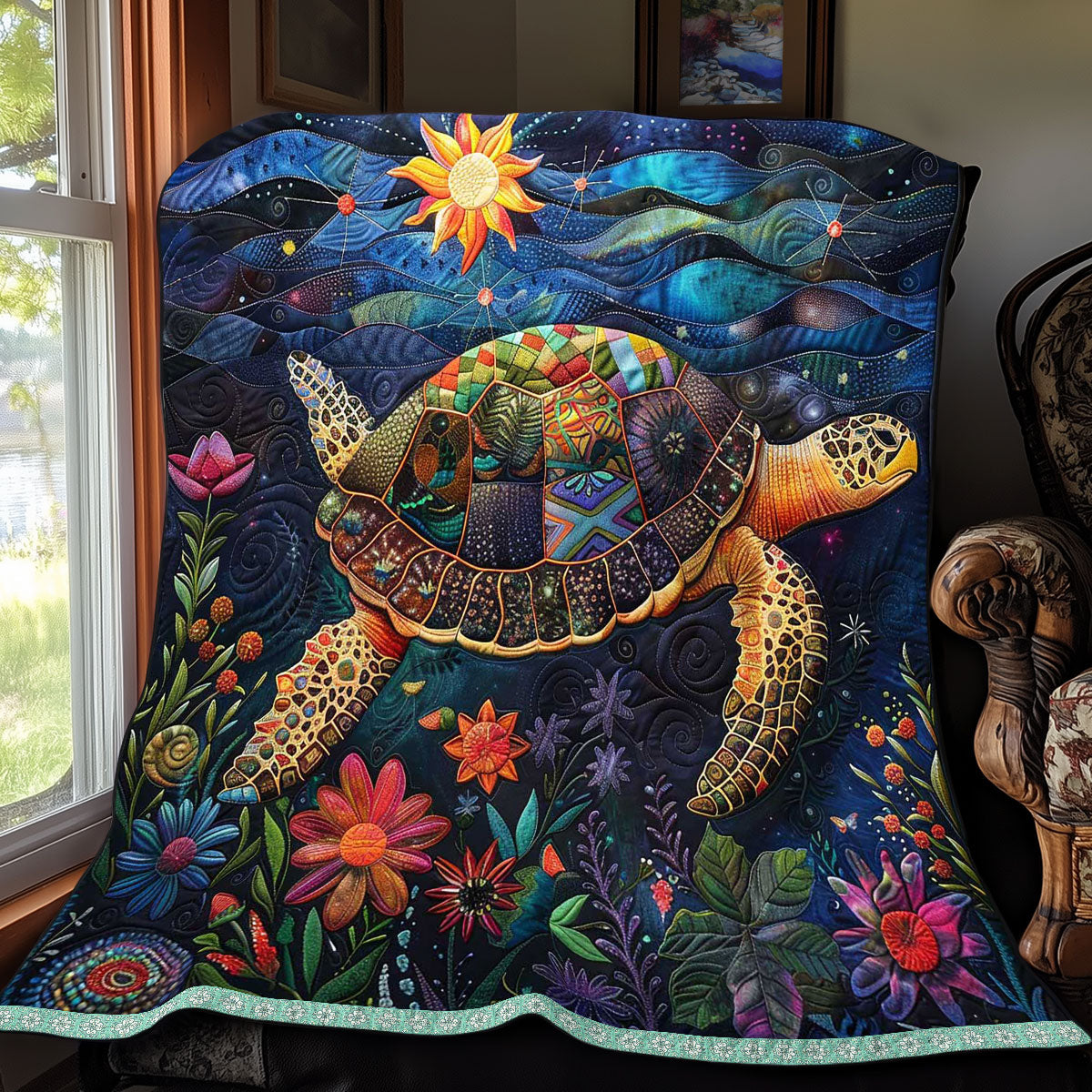 Hippie Turtle WP2208015CL Quilt