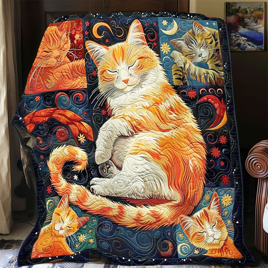 Moon Orange Cat WP2008038CL Quilt