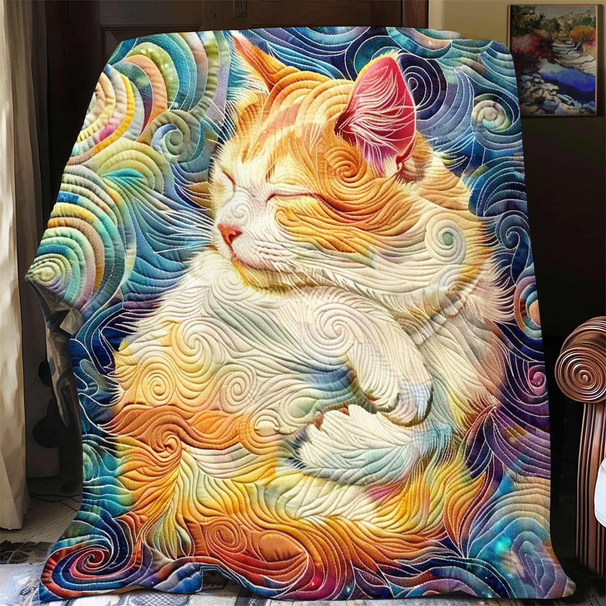 Nightsky Orange Cat WP2008041CL Quilt