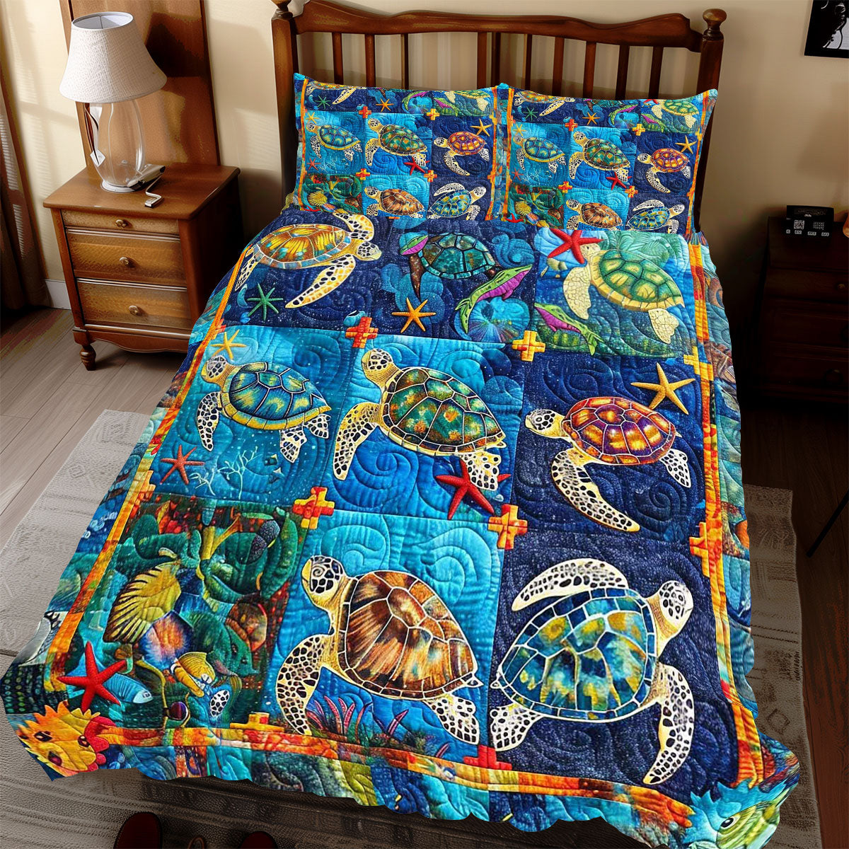 Puzzle Bright Turtle WP0409036CL Duvet Cover Set