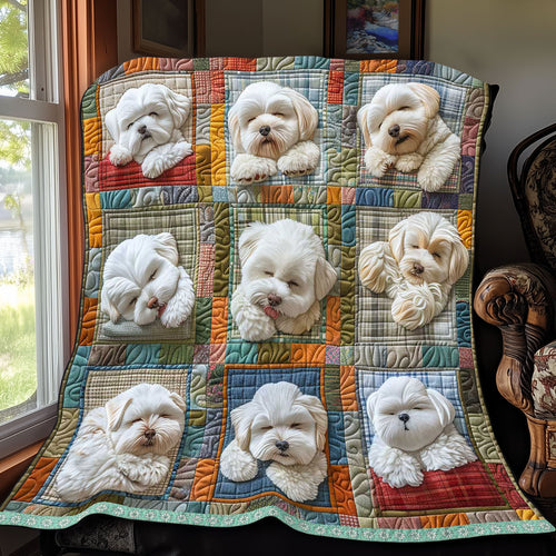 Snow Bichon Collection WP3008024CL Quilt