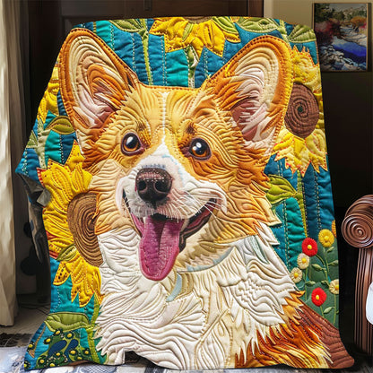 Sunflower Corgi WP2108041CL Quilt