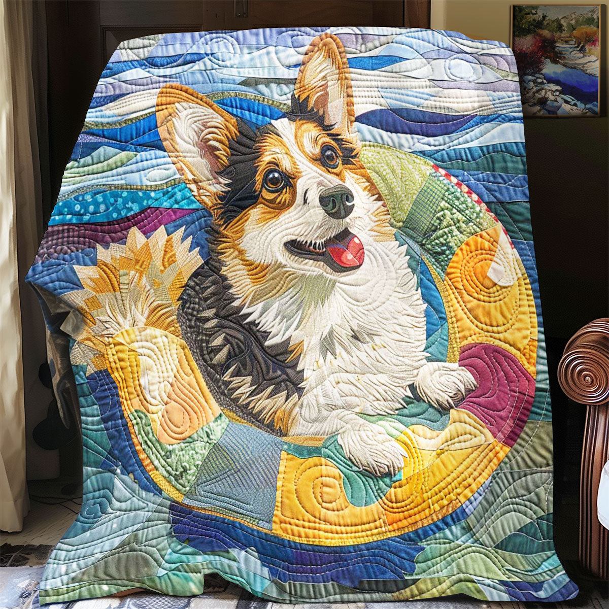 Swimming Corgi WP2108042CL Quilt