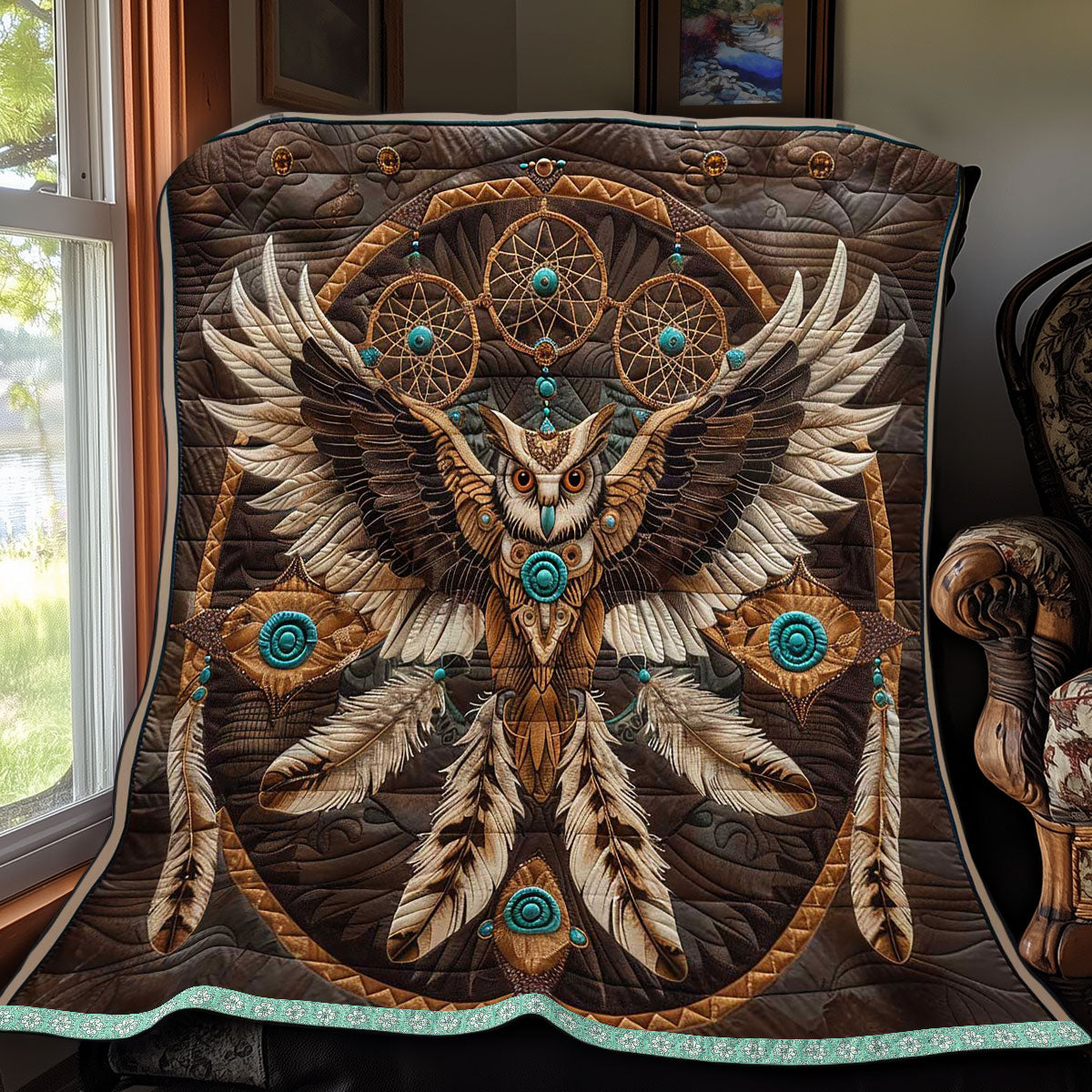 Tribal Owl Dreamcatcher WP2208037CL Quilt