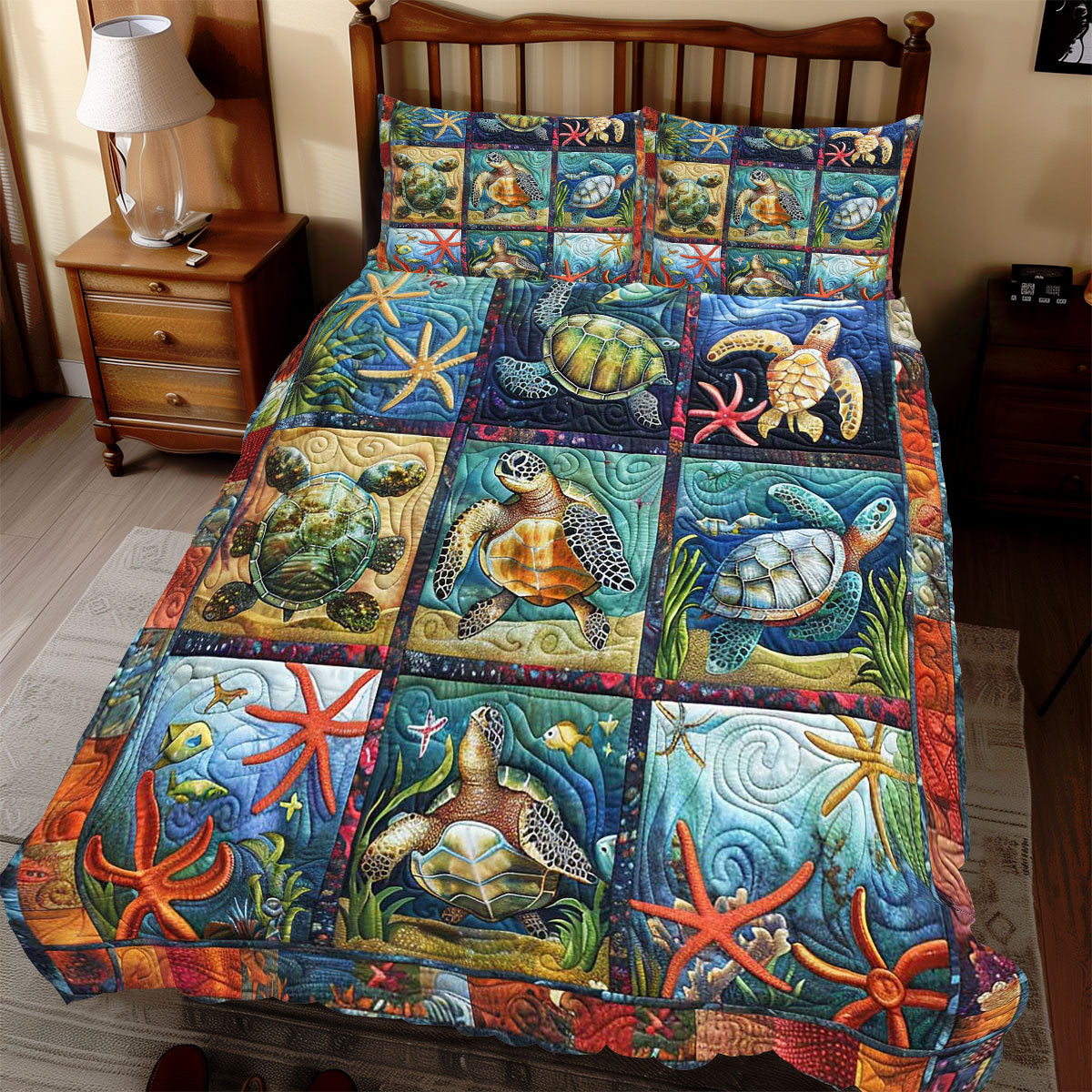 Turtle Starfish Habitat WP0409050CL Duvet Cover Set