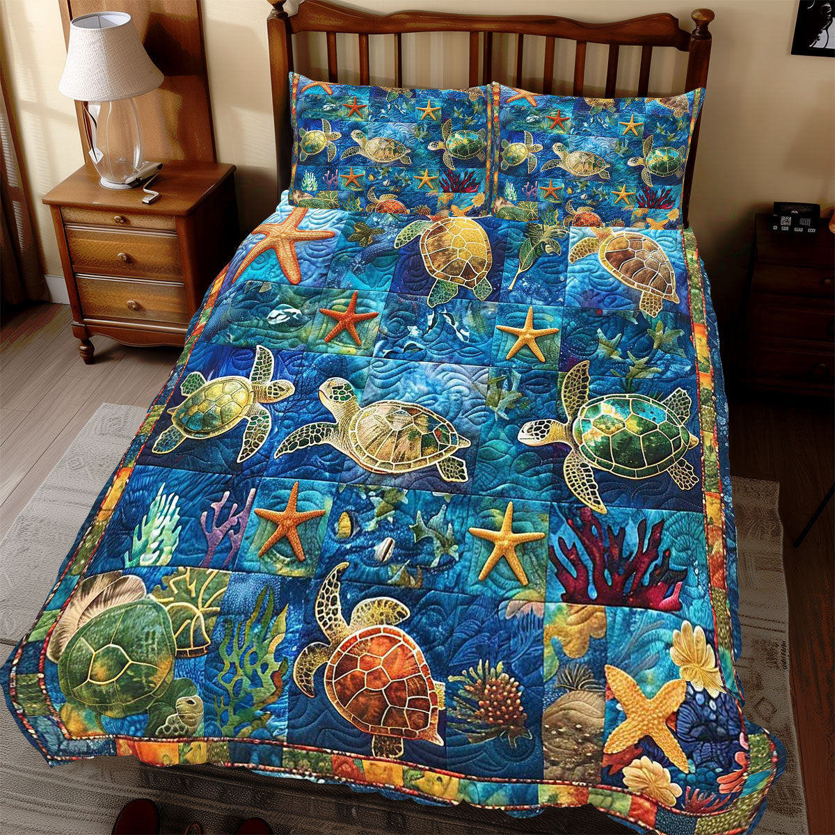 Turtle Starfish Neighborhood WP0409051CL Duvet Cover Set