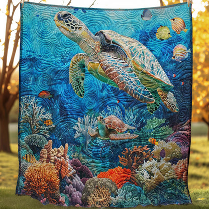 Turtle Family Corals WP0108048CL Quilt