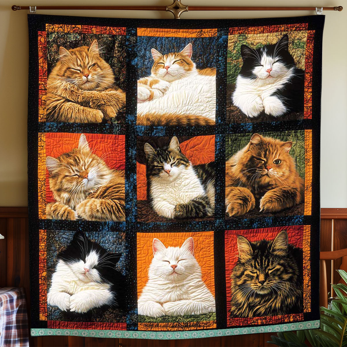 9 Sleeping Cat WP0708001CL Quilt