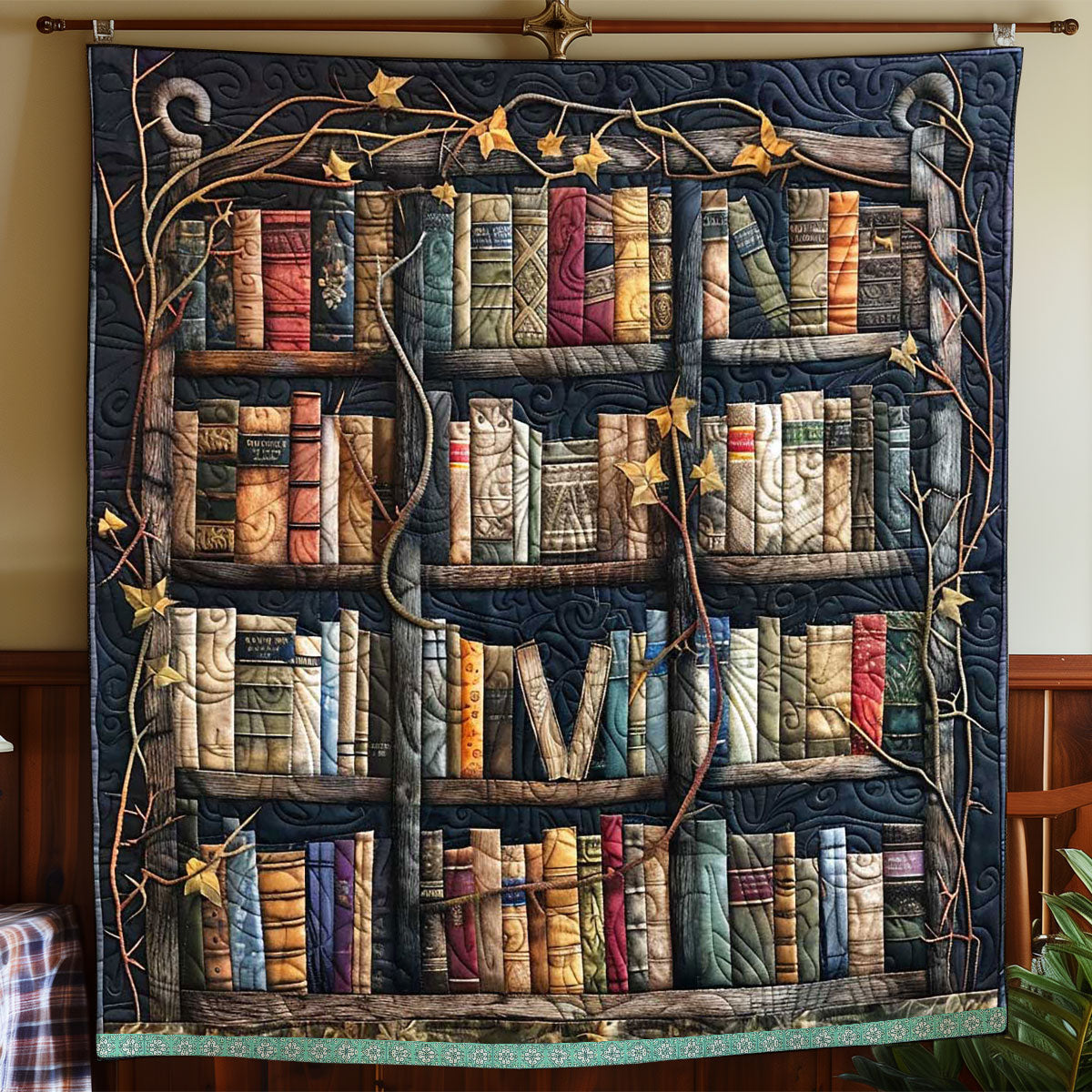 Ancient Castle Bookshelf WP0509003CL Quilt