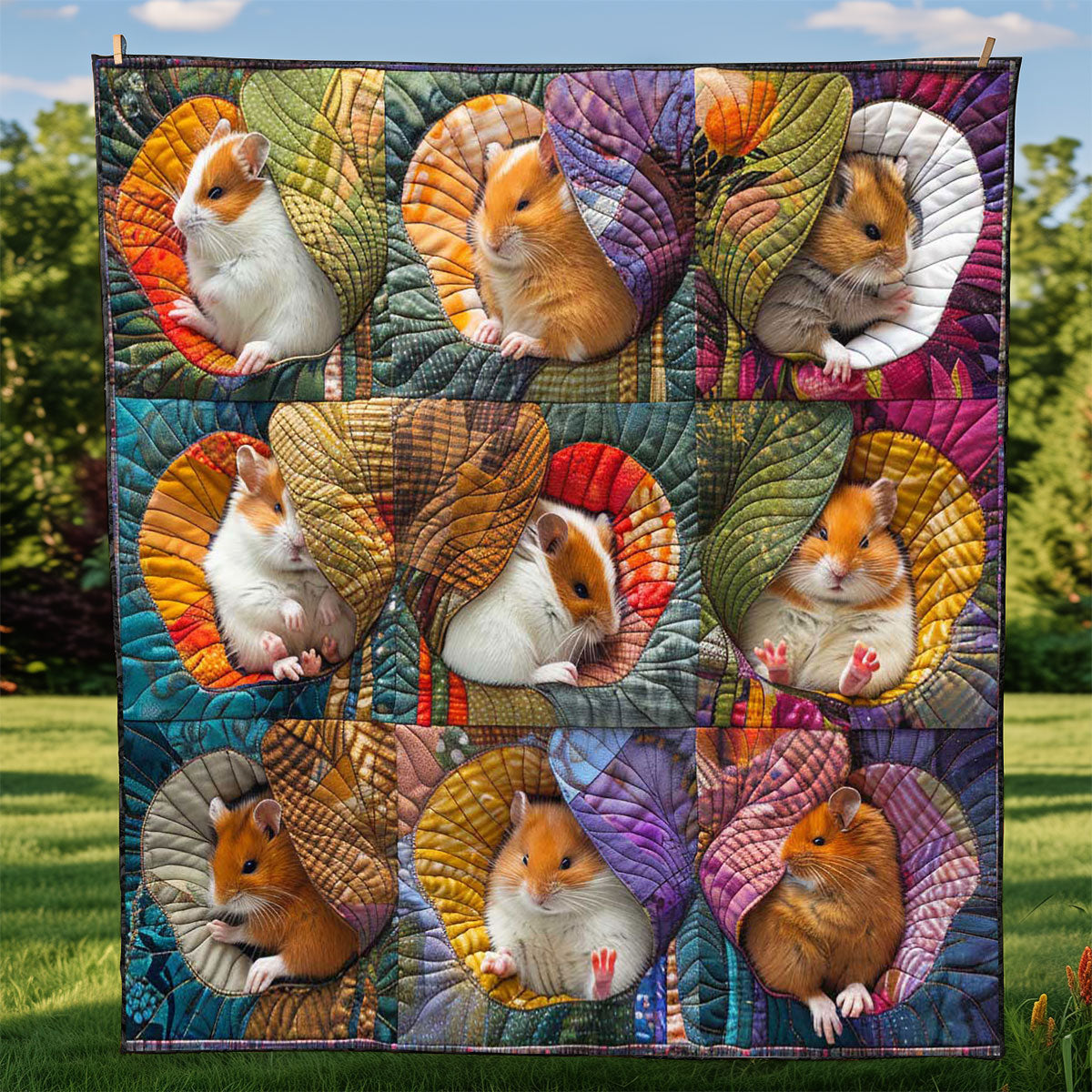 Baby Hamster Flower WP2008001CL Quilt