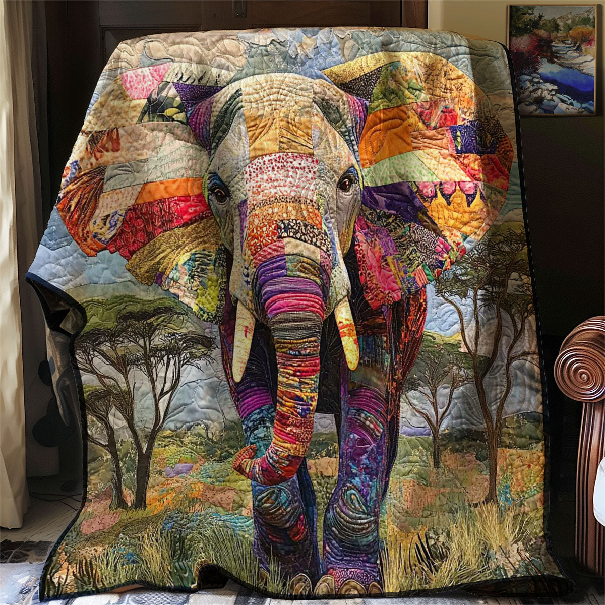 Big ear Elephant Patchwork WP0108039CL Quilt