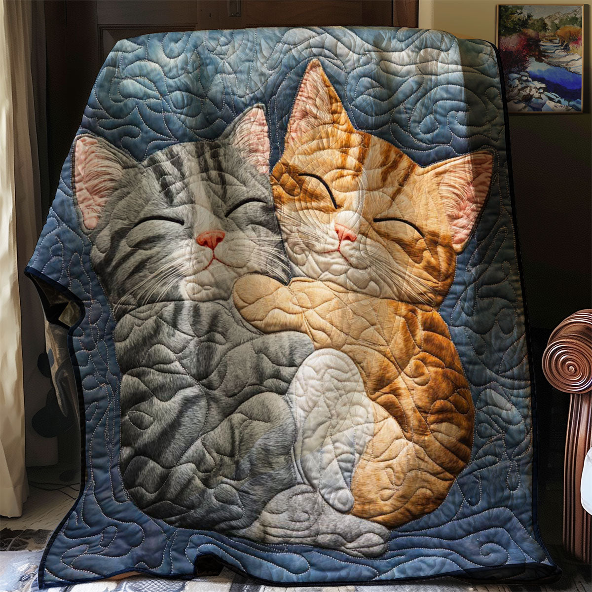 Cat Cuddling WP0608007CL Quilt