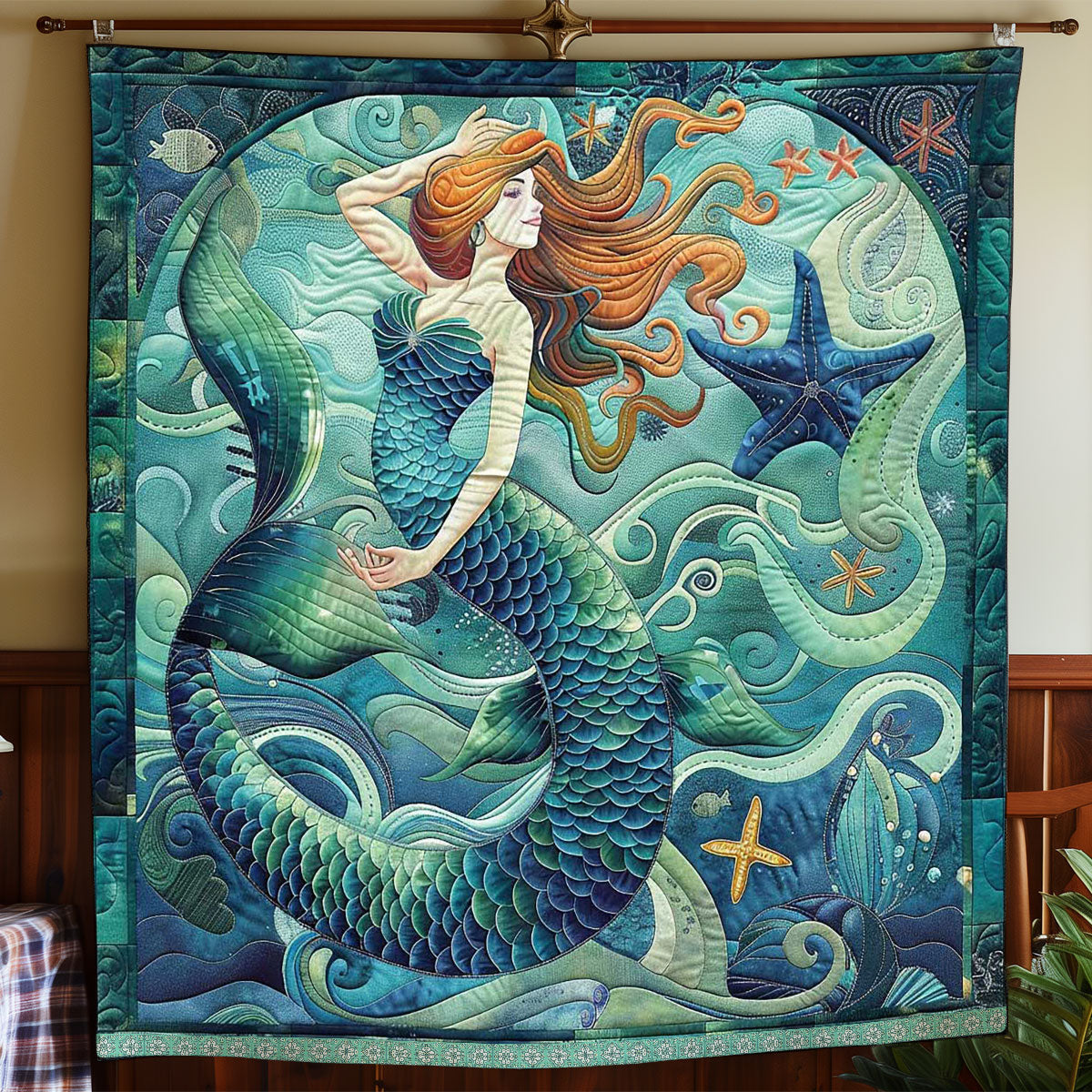 Charming Mermaid WP2208007CL Quilt