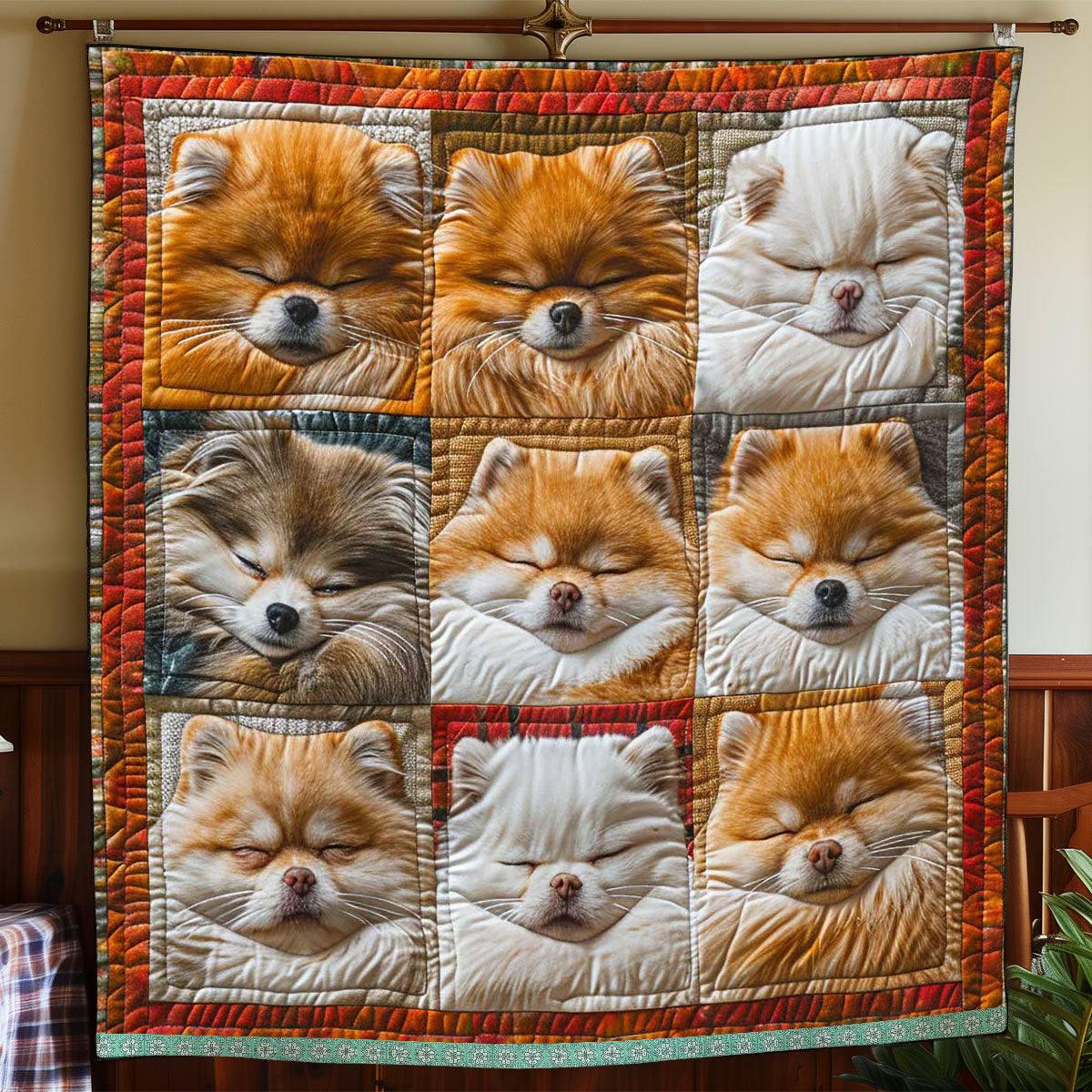 Chilling Pomeranian WP3008039CL Quilt