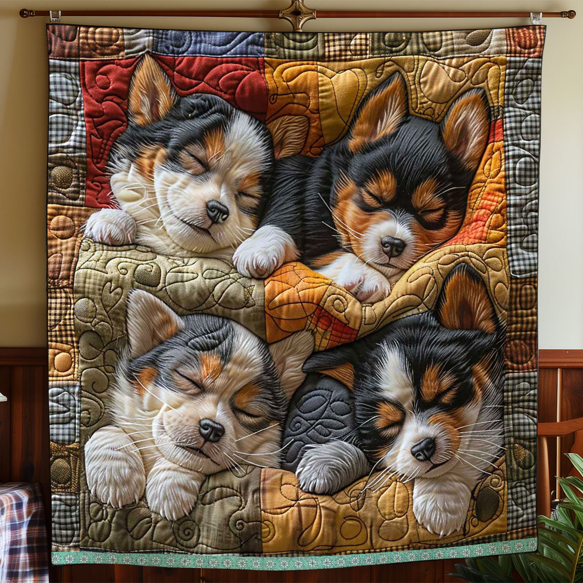 Corgi Family WP0409008CL Quilt