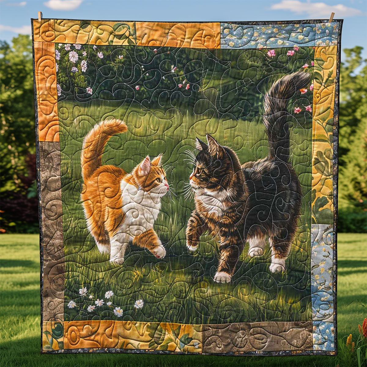 Couple Dating Cat WP1408006CL Quilt