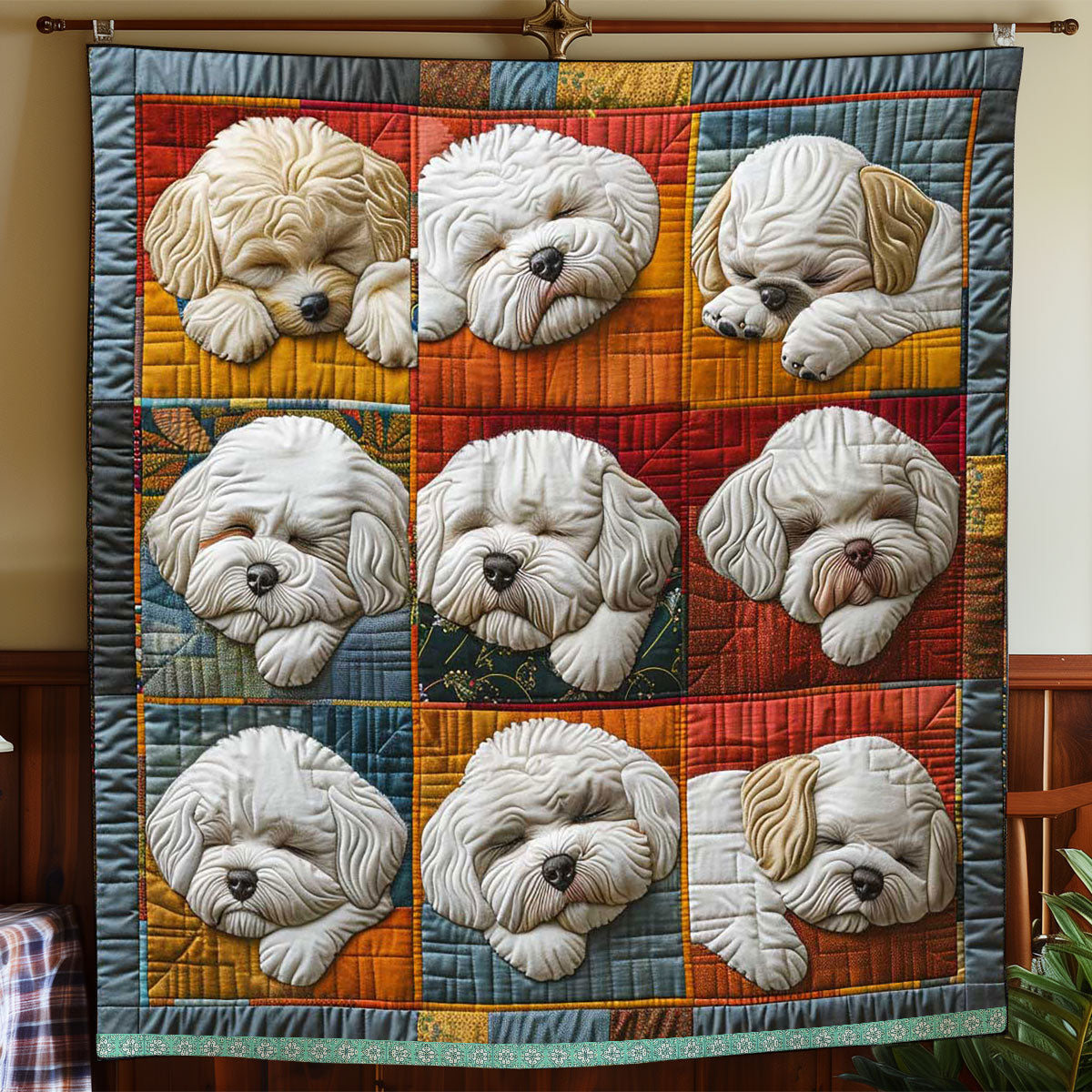 Cozy Bichon WP3008036CL Quilt